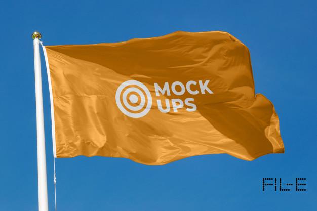 دانلود موکاپ لایه باز پرچم - PSD FLAG MOCKUP